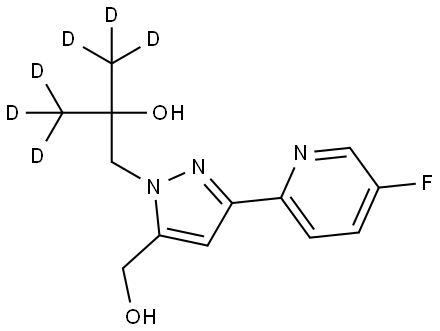 2-((3-(5-fluoropyridin-2-yl)-5-(hydroxymethyl)-1H-pyrazol-1-yl)methyl)propan-1,1,1,3,3,3-d6-2-ol Structure