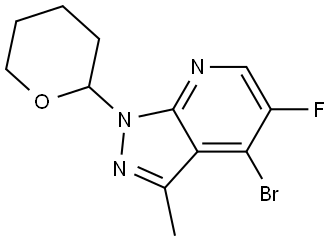 4-Bromo-5-fluoro-3-methyl-1-(tetrahydro-2H-pyran-2-yl)-1H-pyrazolo[3,4-b]pyridine Struktur