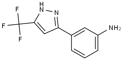 3-[3-(Trifluoromethyl)-1H-pyrazol-5-yl]benzenamine 结构式