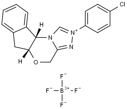 (5AR,10bS)-2-(4-chlorophenyl)-5a,10b-dihydro-4H,6H-indeno[2,1-b][1,2,4]triazolo[4,3-d][1,4]oxazin-2-ium tetrafluoroborate 结构式