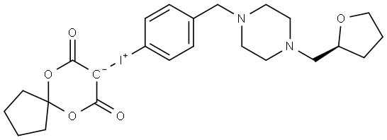 Iodonium, (7,9-dioxo-6,10-dioxaspiro[4.5]dec-8-yl)[4-[[4-[[(2S)-tetrahydro-2-furanyl]methyl]-1-piperazinyl]methyl]phenyl]-, inner salt Structure