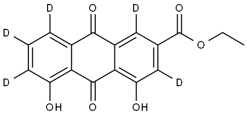 ethyl 4,5-dihydroxy-9,10-dioxo-9,10-dihydroanthracene-2-carboxylate-1,3,6,7,8-d5 Structure