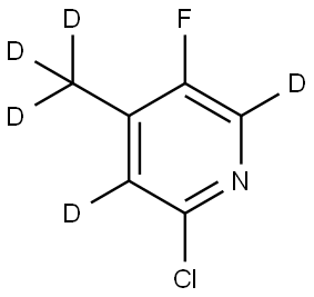 2-chloro-5-fluoro-4-(methyl-d3)pyridine-3,6-d2,2768654-81-3,结构式