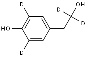 4-(2-hydroxyethyl-2,2-d2)phen-2,6-d2-ol Struktur