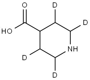 piperidine-4-carboxylic-2,3,5,6-d4 acid 结构式