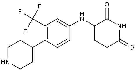 3-((4-(piperidin-4-yl)-3-(trifluoromethyl)phenyl)amino)piperidine-2,6-dione 结构式