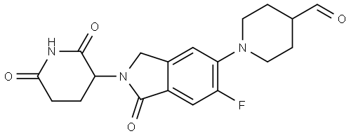 1-(2-(2,6-dioxopiperidin-3-yl)-6-fluoro-1-oxoisoindolin-5-yl)piperidine-4-carbaldehyde Structure