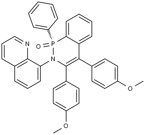 (S)-3,4-bis(4-methoxyphenyl)-1- phenyl-2-(quinolin-8-yl)-2H- benzo[c][1,2]azaphosphinine 1- oxide Structure