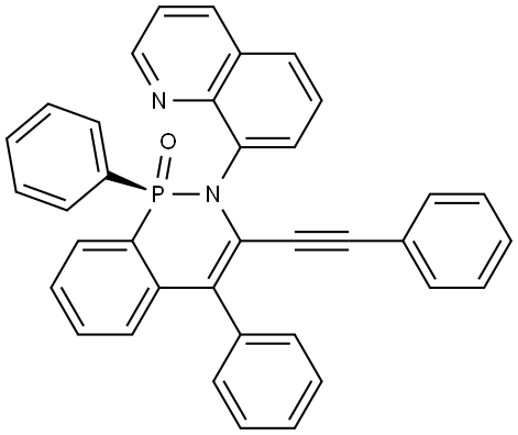 (S)-1,4-diphenyl-3- (phenylethynyl)-2-(quinolin-8- yl)-2H-
benzo[c][1,2]azaphosphinine 1- oxide Structure