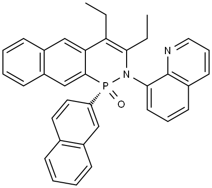 (S)-3,4-diethyl-1-(naphthalen-2-
yl)-2-(quinolin-8-yl)-2H- naphtho[2,3- c][1,2]azaphosphinine 1-oxide Structure