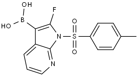 Boronic acid, B-[2-fluoro-1-[(4-methylphenyl)sulfonyl]-1H-pyrrolo[2,3-b]pyridin-3-yl]- Structure