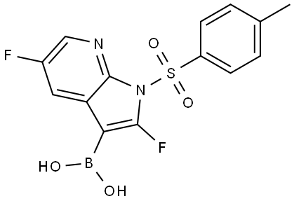 Boronic acid, B-[2,5-difluoro-1-[(4-methylphenyl)sulfonyl]-1H-pyrrolo[2,3-b]pyridin-3-yl]- Structure