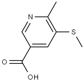 6-methyl-5-(methylthio)nicotinic acid 化学構造式