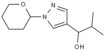 2-methyl-1-(1-(tetrahydro-2H-pyran-2-yl)-1H-pyrazol-4-yl)propan-1-ol 结构式