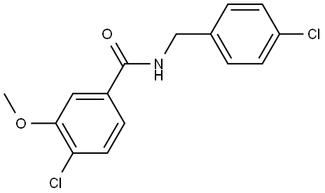 4-Chloro-N-[(4-chlorophenyl)methyl]-3-methoxybenzamide,2781557-06-8,结构式