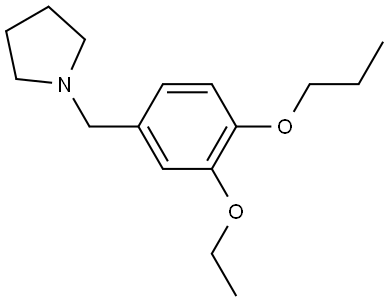 1-[(3-Ethoxy-4-propoxyphenyl)methyl]pyrrolidine 结构式