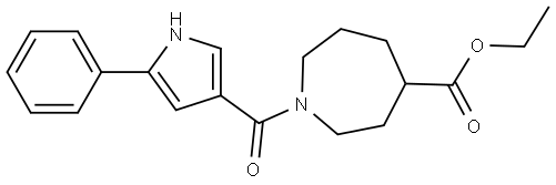 ethyl 1-(5-phenyl-1H-pyrrole-3-carbonyl)azepane-4-carboxylate Structure