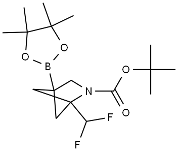 1-(二氟甲基)-4-(4,4,5,5-四甲基-1,3,2-二氧硼杂环戊烷-2-基)-2-氮杂双环[2.1.1]己烷-2-羧酸叔丁酯,2784646-81-5,结构式