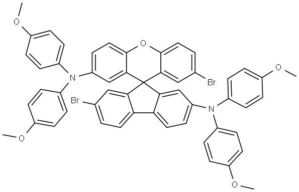 Spiro[9H-fluorene-9,9′-[9H]xanthene]-2,2′-diamine, 7,7′-dibromo-N2,N2,N2′,N2′-tetrakis(4-methoxyphenyl)- (ACI) Structure