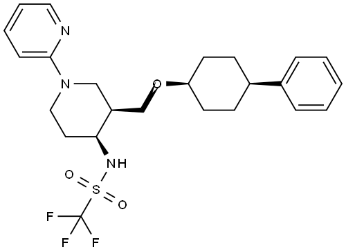 1,1,1-trifluoro-N-(3-(((4-phenylcyclohexyl)oxy)methyl)-1-(pyridin-2-yl)piperidin-4-yl)methanesulfonamide Structure