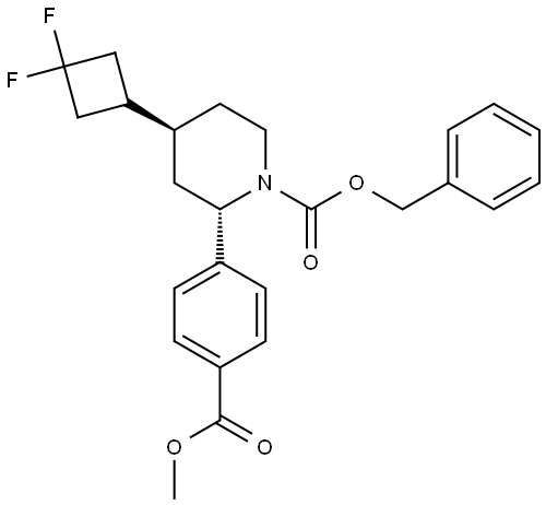 2797067-58-2 1-Piperidinecarboxylic acid, 4-(3,3-difluorocyclobutyl)-2-[4-(methoxycarbonyl)phenyl]-, phenylmethyl ester, (2R,4R)-rel-