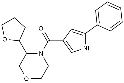 (5-phenyl-1H-pyrrol-3-yl)(3-(tetrahydrofuran-2-yl)morpholino)methanone Structure