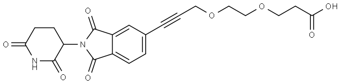 3-[2-[[3-[2-(2,6-Dioxo-3-piperidinyl)-2,3-dihydro-1,3-dioxo-1H-isoindol-5-yl]-2-propyn-1-yl]oxy]ethoxy]propanoic acid (ACI) Structure