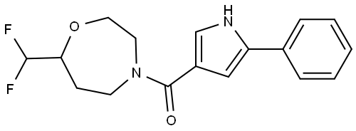 (7-(difluoromethyl)-1,4-oxazepan-4-yl)(5-phenyl-1H-pyrrol-3-yl)methanone Structure