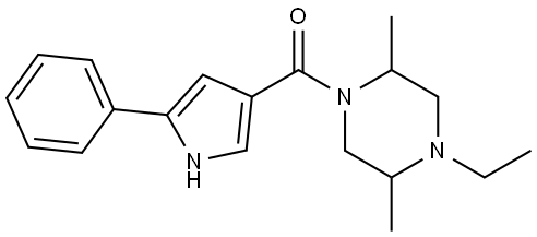 (4-乙基-2,5-二甲基哌嗪-1-基)(5-苯基-1H-吡咯-3-基)甲酮 结构式