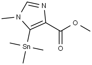 1-甲基-5-(三甲基甲锡基)-1H-咪唑-4-羧酸甲酯 结构式