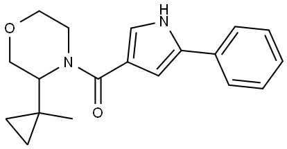 (3-(1-methylcyclopropyl)morpholino)(5-phenyl-1H-pyrrol-3-yl)methanone Structure