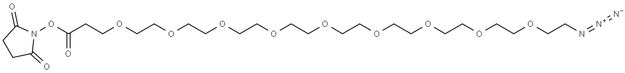 叠氮-九聚乙二醇-NHS 酯, 2801772-87-0, 结构式