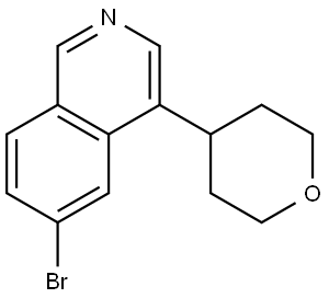 6-bromo-4-(tetrahydro-2H-pyran-4-yl)isoquinoline Structure