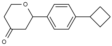 2-(4-cyclobutylphenyl)tetrahydro-4H-pyran-4-one Struktur