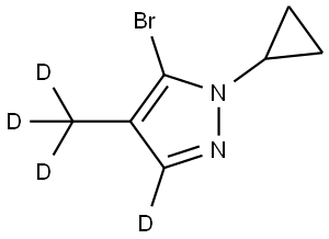 5-bromo-1-cyclopropyl-4-(methyl-d3)-1H-pyrazole-3-d,2806721-46-8,结构式