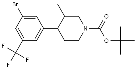 tert-butyl 4-(3-bromo-5-(trifluoromethyl)phenyl)-3-methylpiperidine-1-carboxylate Structure