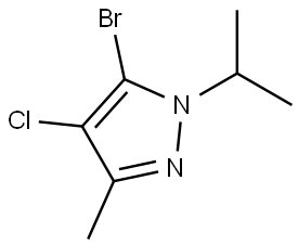 5-bromo-4-chloro-1-isopropyl-3-methyl-1H-pyrazole 化学構造式