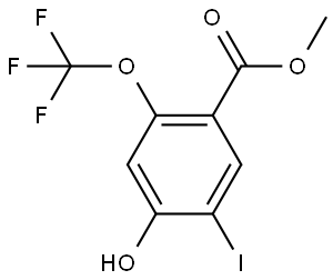 Methyl 4-hydroxy-5-iodo-2-(trifluoromethoxy)benzoate 化学構造式