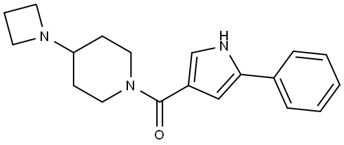 (4-(氮杂环丁烷-1-基)哌啶-1-基)(5-苯基-1H-吡咯-3-基)甲酮 结构式