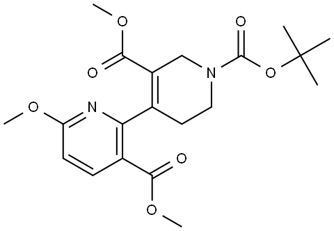 1'-(tert-butyl) 3,3'-dimethyl 6-methoxy-5',6'-dihydro-[2,4'-bipyridine]-1',3,3'(2'H)-tricarboxylate,2821867-99-4,结构式