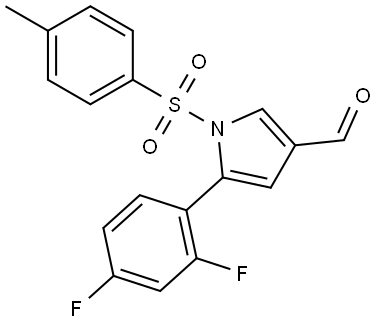 5-(2,4-二氟苯基)-1-对甲苯磺酰基-1H-吡咯-3-甲醛 结构式