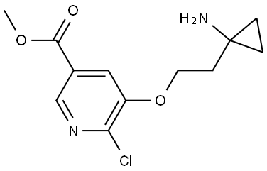 5-(2-(1-氨基环丙基)乙氧基)-6-氯烟酸甲酯,2829340-98-7,结构式