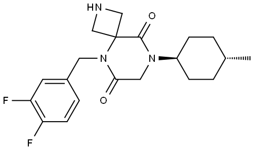 5-(3,4-difluorobenzyl)-8-((1r,4r)-4-methylcyclohexyl)-2,5,8-triazaspiro[3.5]nonane-6,9-dione Structure