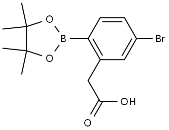 Benzeneacetic acid, 5-bromo-2-(4,4,5,5-tetramethyl-1,3,2-dioxaborolan-2-yl)- Structure