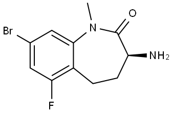 (S)-3-Amino-8-bromo-6-fluoro-1-methyl-4,5-dihydro-1H-benzo[b]azepin-2(3H)-one Structure