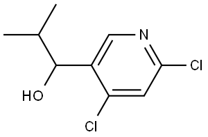 4,6-Dichloro-α-(1-methylethyl)-3-pyridinemethanol 化学構造式