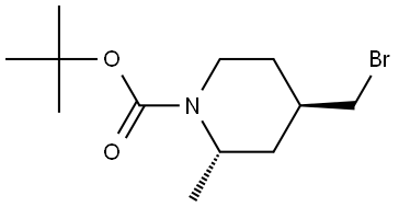 tert-butyl (2S,4R)-4-(bromomethyl)-2-methylpiperidine-1-carboxylate Struktur