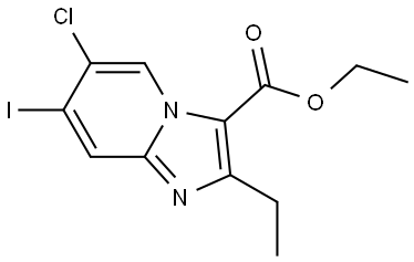 Imidazo[1,2-a]pyridine-3-carboxylic acid, 6-chloro-2-ethyl-7-iodo-, ethyl ester Structure