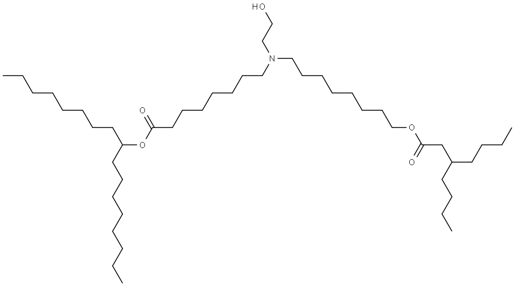 heptadecan-9-yl 8-((8-((3-butylheptanoyl)oxy)octyl)(2-hydroxyethyl)amino)octanoate Structure