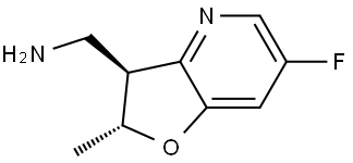 (2R,3S)-6-氟-2,3-二氢-2-甲基糠[3,2-B]吡啶-3-甲胺 结构式